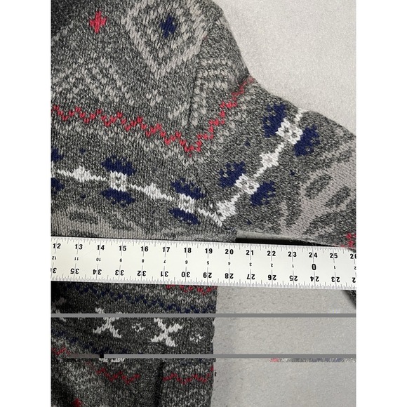 Vintage LL Bean Lambswool Sherpa Lined Sweater Jacket Mens Size S - Picture 4 of 8